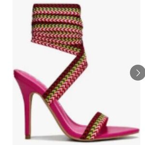 Women Pink Stiletto Heel Sandals